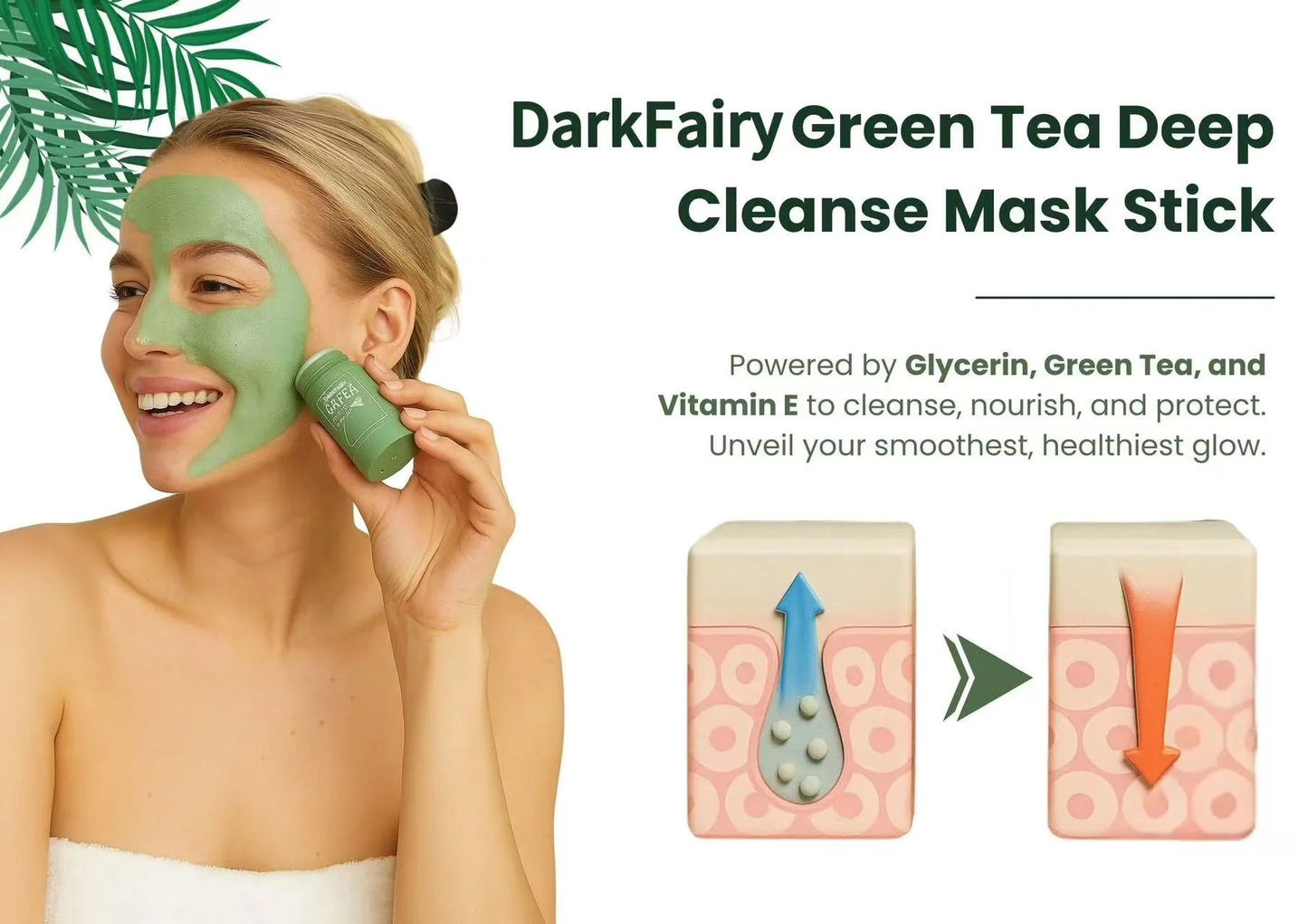 (⏰𝐋𝐢𝐦𝐢𝐭𝐞𝐝 𝐭𝐢𝐦𝐞 𝐝𝐢𝐬𝐜𝐨𝐮𝐧𝐭 𝐋𝐚𝐬𝐭 𝟑𝟎 𝐦𝐢𝐧𝐮𝐭𝐞𝐬⏰) 🔥DarkFairy Green Tea Deep Cleanse Mask Stick ACE 1